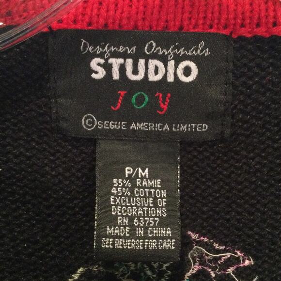 Festive Patchwork Holiday Sweater Vest Petite M - Picture 2 of 7